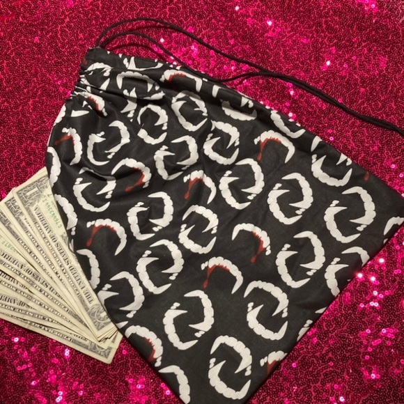 Vampire Fangs Bite Death Kiss Stripper Money Bag Dancewear Club Rave goth emo - Picture 8 of 14